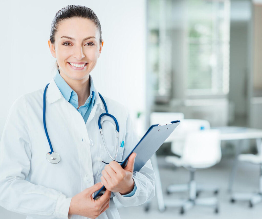 Uśmiechnięta pani doktor